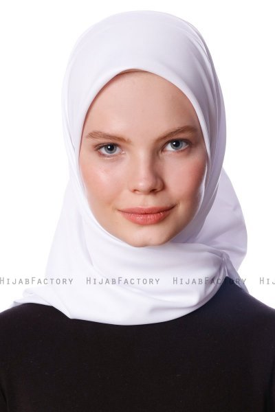 Eylul - Vit Fyrkantig Rayon Hijab