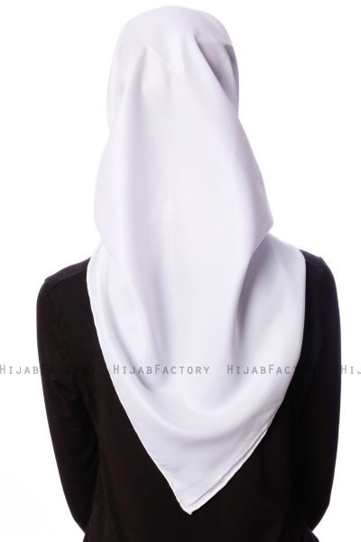 Eylul - Vit Fyrkantig Rayon Hijab