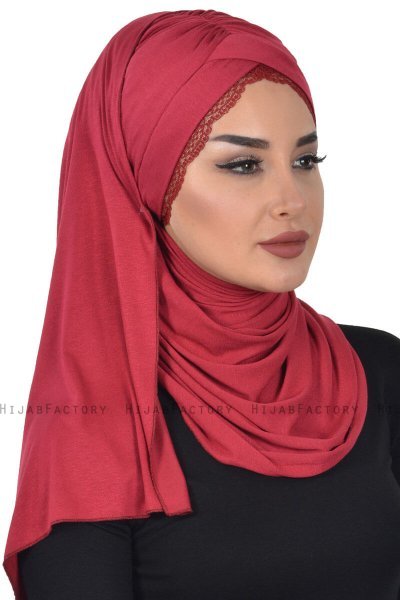 Filippa - Bordeaux Praktisk Bumull Hijab - Ayse Turban