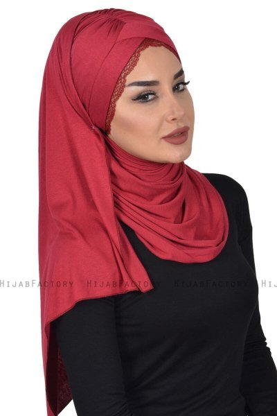Filippa - Bordeaux Praktisk Bumull Hijab - Ayse Turban