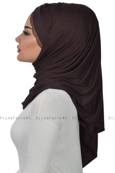 Filippa - Brun Praktisk Bumull Hijab - Ayse Turban