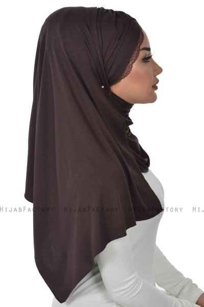 Filippa - Brun Praktisk Bumull Hijab - Ayse Turban