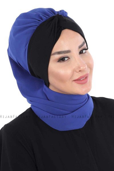 Gill - Blå & Svart Praktisk Hijab