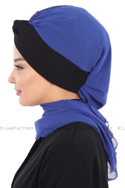 Gill - Blå & Svart Praktisk Hijab