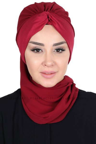 Gill - Bordeaux & Bordeaux Praktisk Hijab