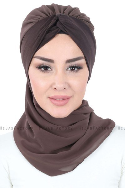 Gill - Brun & Brun Praktisk Hijab