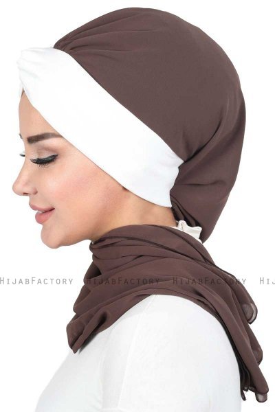 Gill - Brun & Creme Praktisk Hijab