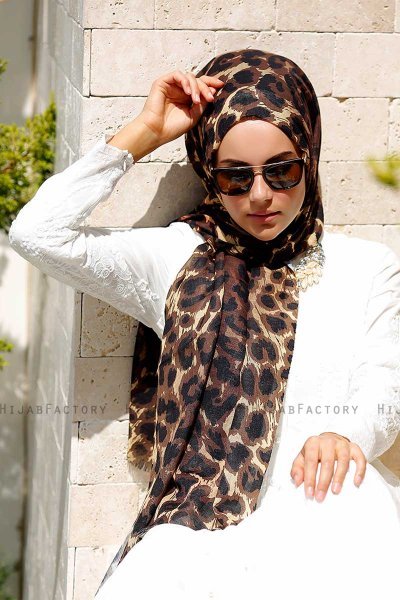 Gizala - Leopard Mönstrad Hijab - Sal Evi