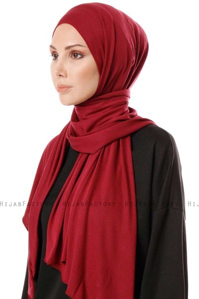 Hande - Bordeaux Bomull Hijab - Gülsoy