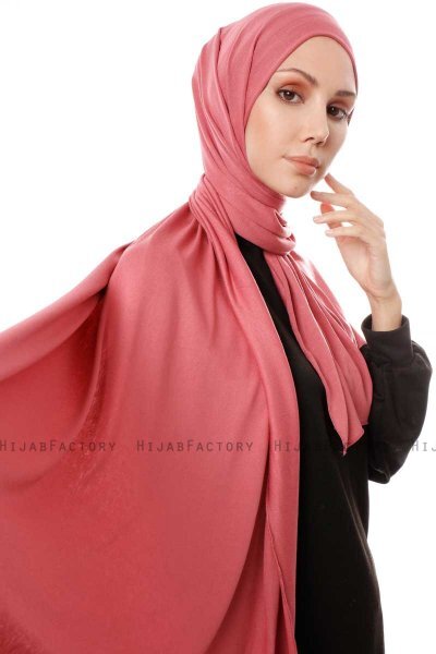 Hande - Gammelrosa Bomull Hijab - Gülsoy