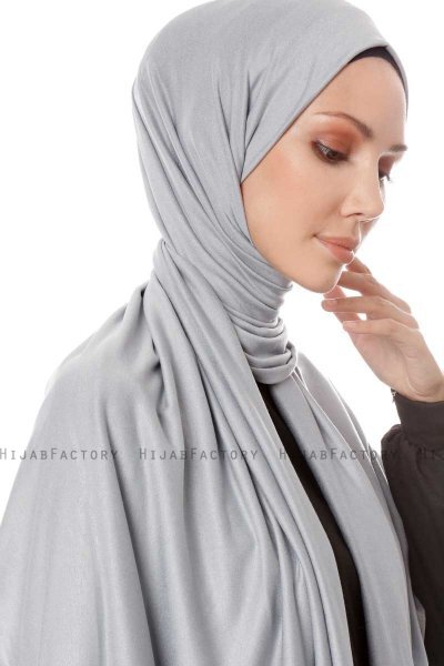 Hande - Grå Bomull Hijab - Gülsoy