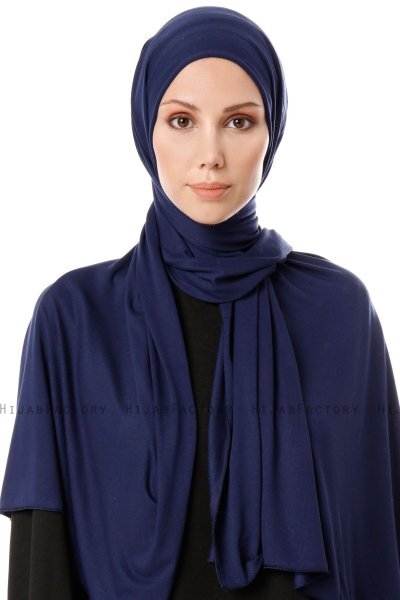 Hande - Marinblå Bomull Hijab - Gülsoy