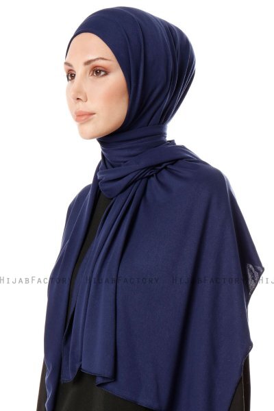 Hande - Marinblå Bomull Hijab - Gülsoy