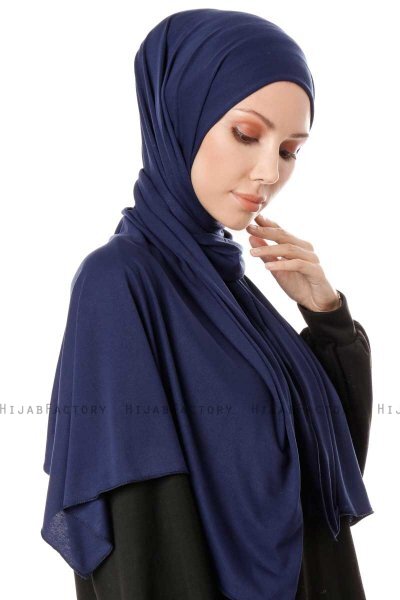Hande - Marinblå Bomull Hijab - Gülsoy