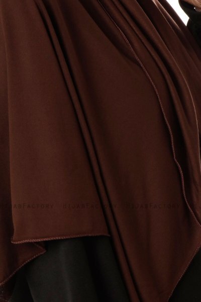 Hande - Mörkbrun Bomull Hijab - Gülsoy