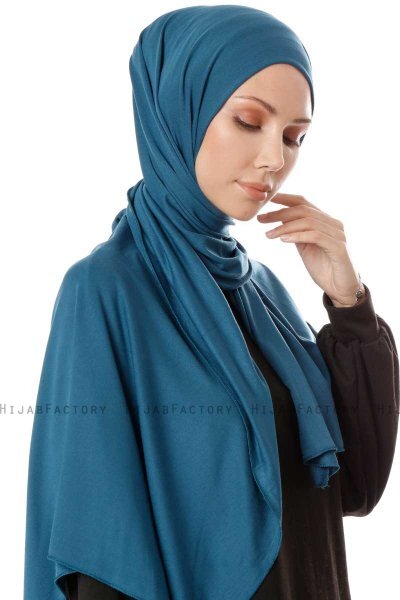 Hande - Petrolblå Bomull Hijab - Gülsoy