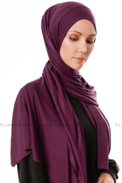 Hande - Plommon Bomull Hijab - Gülsoy