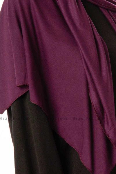 Hande - Plommon Bomull Hijab - Gülsoy