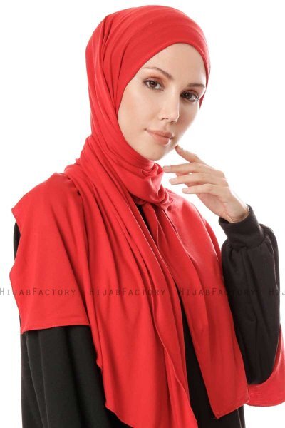 Hande - Röd Bomull Hijab - Gülsoy