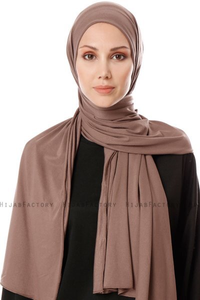 Hande - Taupe Bomull Hijab - Gülsoy