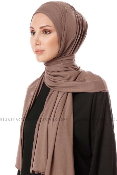 Hande - Taupe Bomull Hijab - Gülsoy