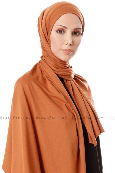 Hande - Terracotta Bomull Hijab - Gülsoy
