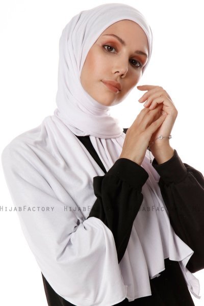 Hande - Vit Bomull Hijab - Gülsoy