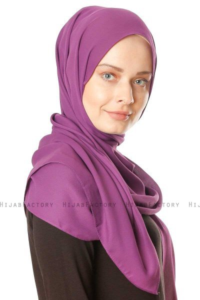 Hazal - Lila Crepe Hijab - Ecardin