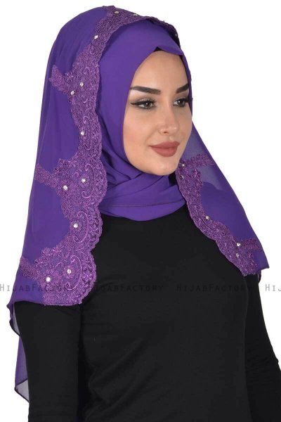 Helena - Lila Praktisk Hijab - Ayse Turban