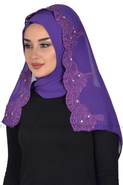 Helena - Lila Praktisk Hijab - Ayse Turban