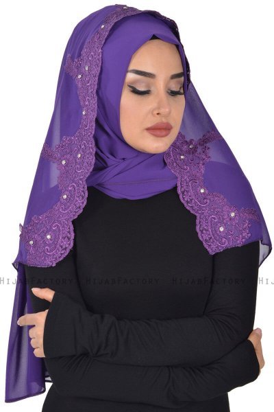 Helena - Lila Praktisk Hijab - Ayse Turban