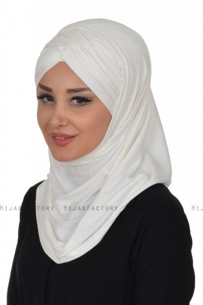 Hilda - Creme Bomull Hijab