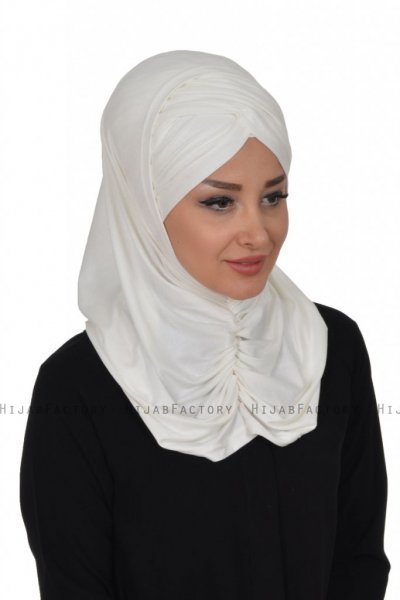 Hilda - Creme Bomull Hijab