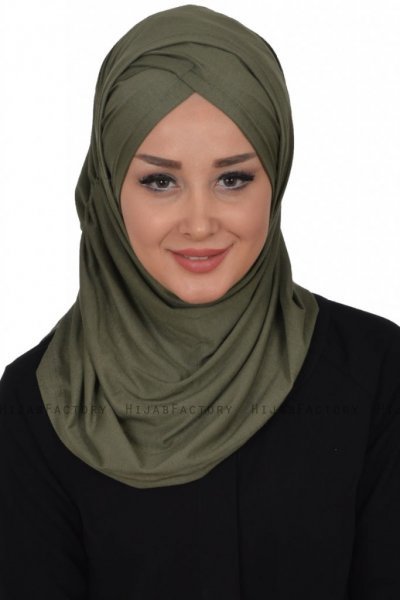 Hilda - Khaki Bomull Hijab