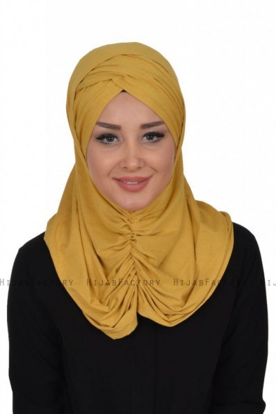 Hilda - Senapsgul Bomull Hijab