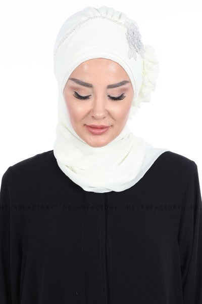 Hillevi - Creme Chiffon Instant Turban