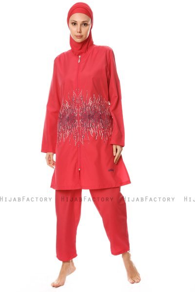 Hiranur - Hallonröd Burkini - Tesmay
