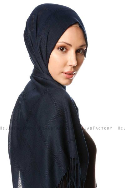 Huriye - Marinblå Hijab - Özsoy