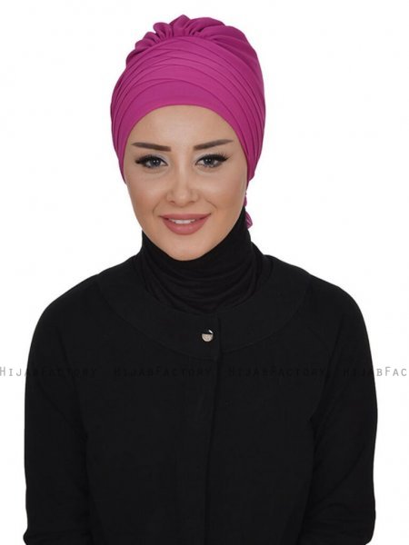 Jane - Fuchsia Chiffon Turban - Ayse Turban