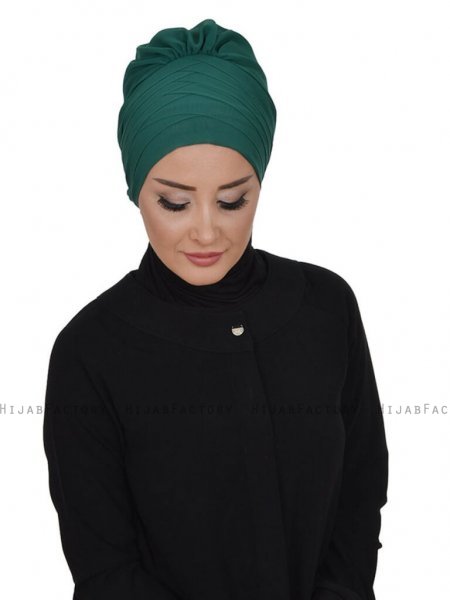 Jane Mörkgrön Chiffon Turban Ayse Turban 325915b