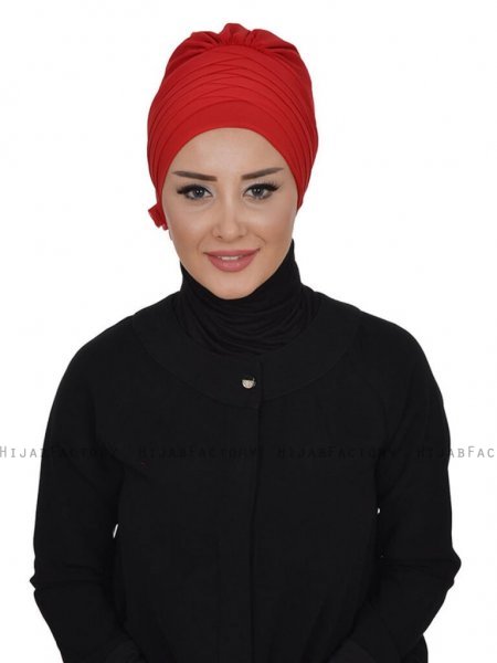 Jane Röd Chiffon Turban Ayse Turban 325909b