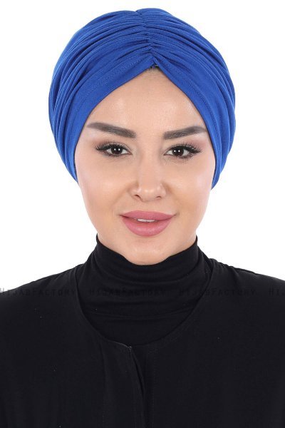 Jill - Blå Bomull Turban - Ayse Turban
