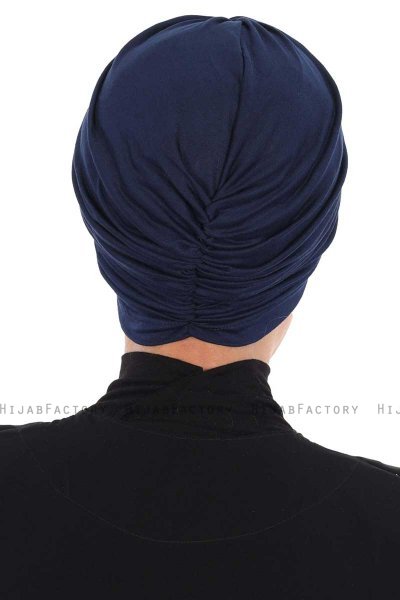 Jill - Marinblå Bomull Turban - Ayse Turban