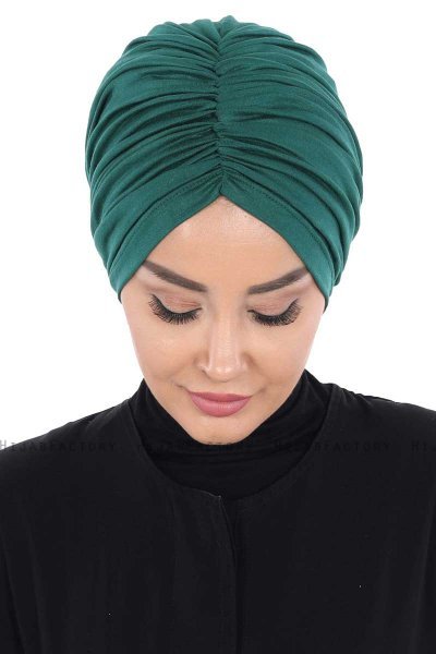 Jill - Mörkgrön Bomull Turban - Ayse Turban