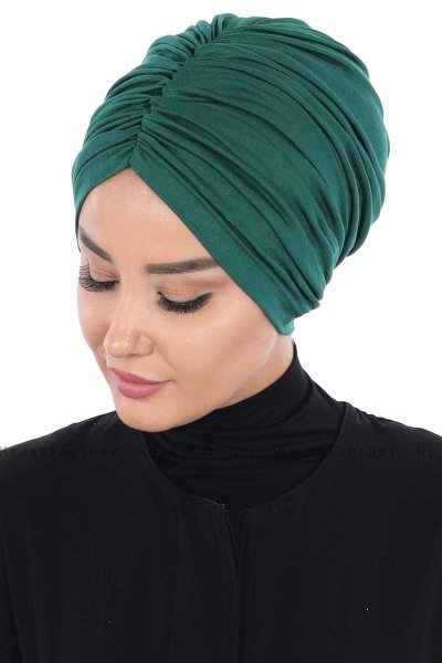 Jill - Mörkgrön Bomull Turban - Ayse Turban