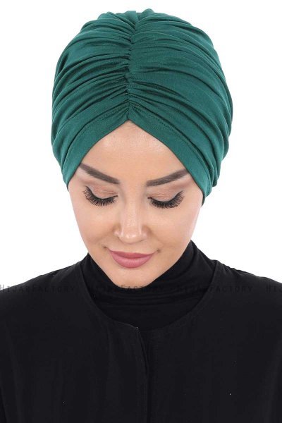 Jill - Mörkgrön Bomull Turban - Ayse Turban