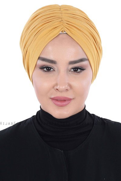 Jill - Senapsgul Bomull Turban - Ayse Turban