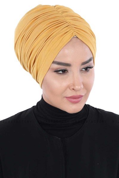 Jill - Senapsgul Bomull Turban - Ayse Turban