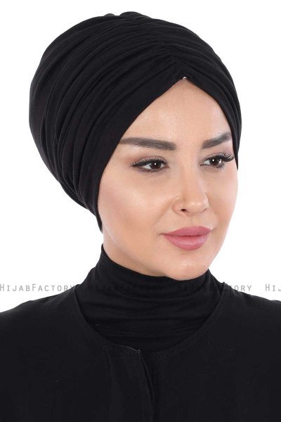 Jill - Svart Bomull Turban - Ayse Turban