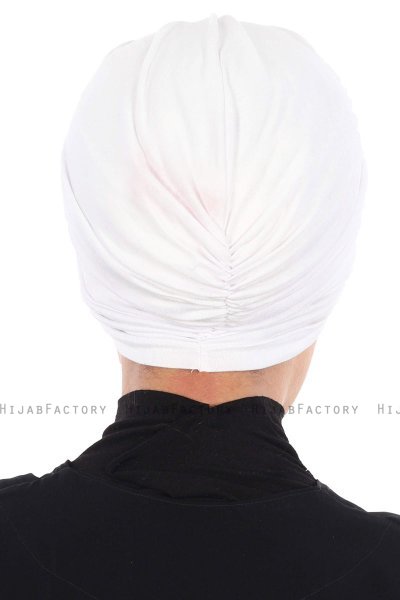 Jill - Vit Bomull Turban - Ayse Turban